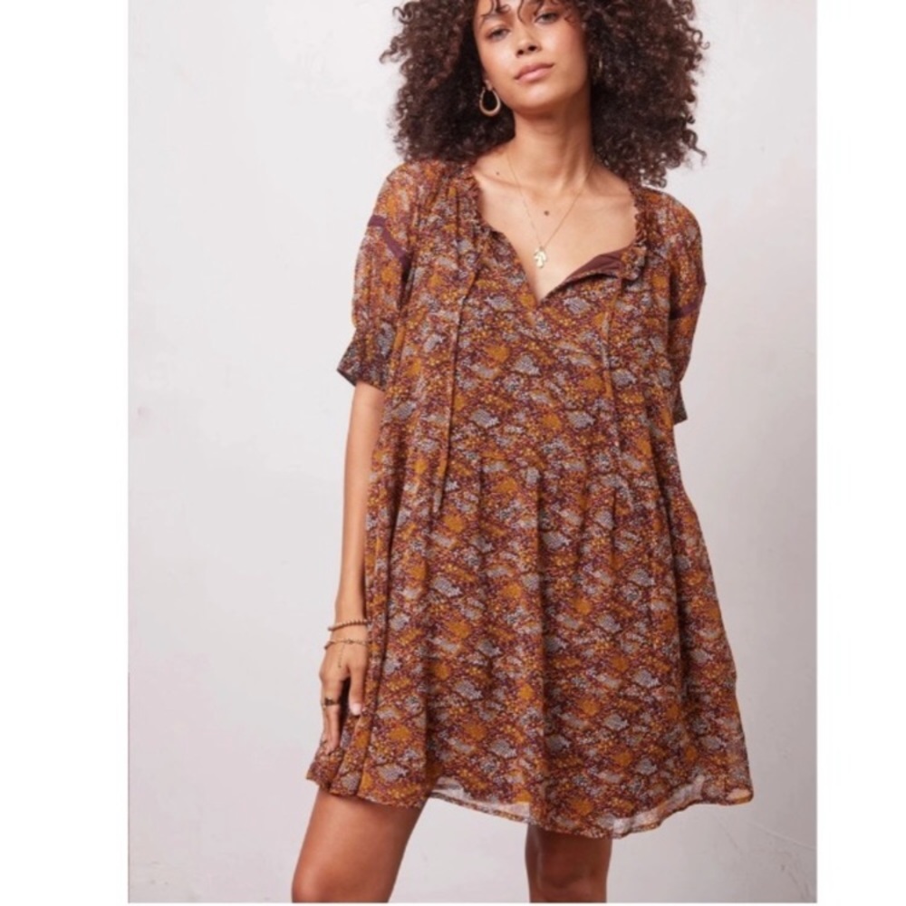 Patrons of Peace Laura Copperhead Boho Oversized Babydoll Dress Sz S